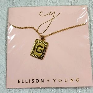 Ellison&Young Initial "G" necklace NWT